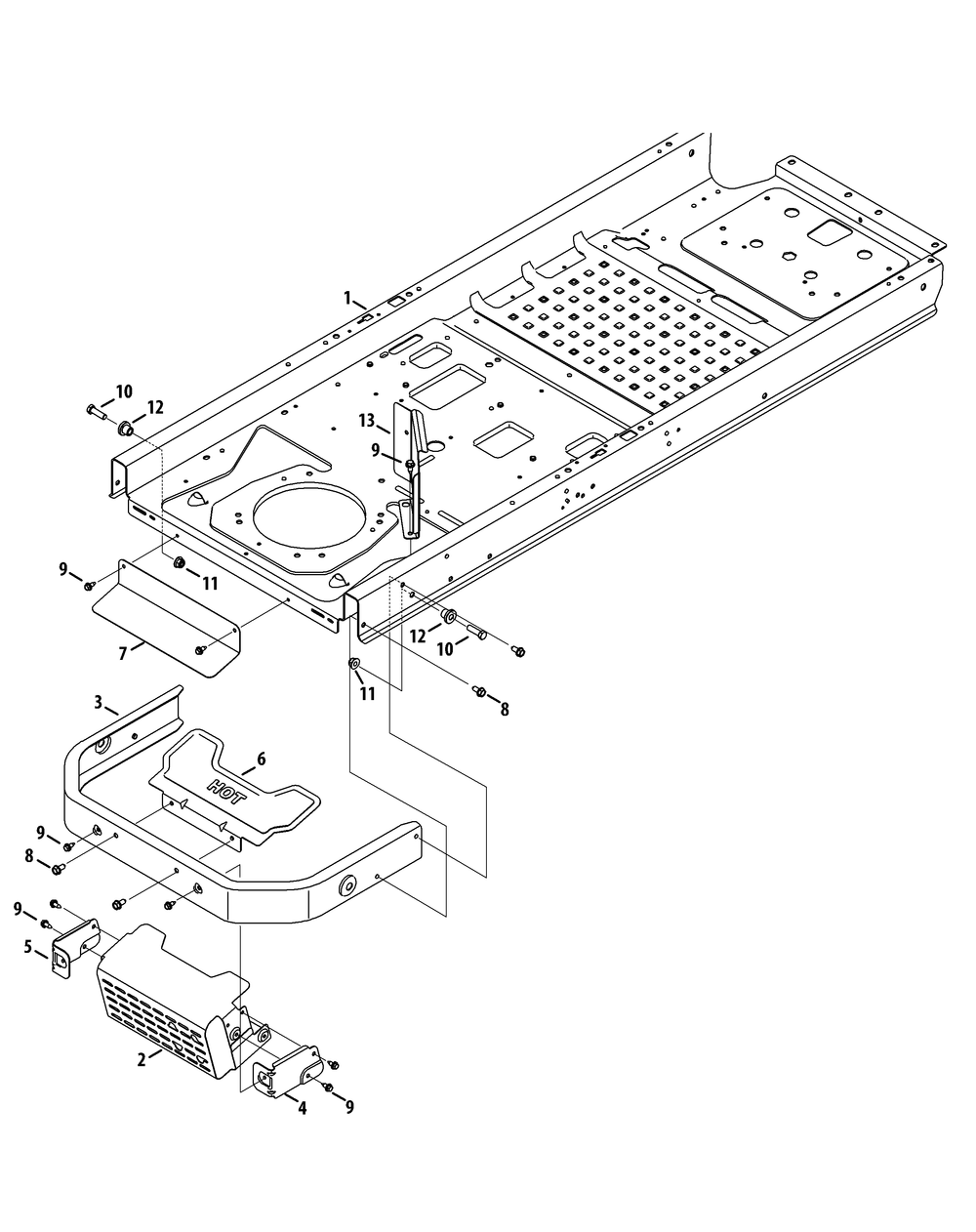 Frame Diagram and Parts List for Z-FORCEL60 (17ASDALD010)(2014) Cub Cadet Lawn Tractor